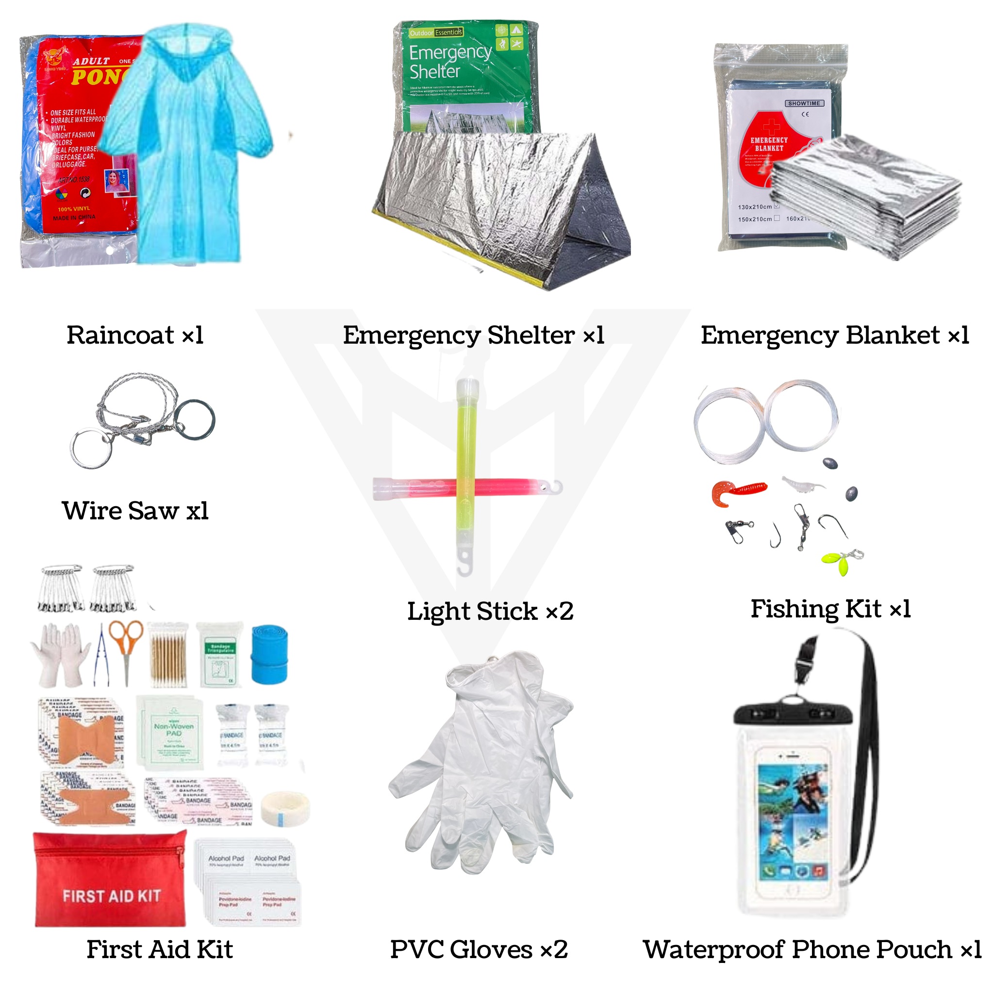 191 Pieces Bailout Bag — Emergency First Aid cum Survival Kit