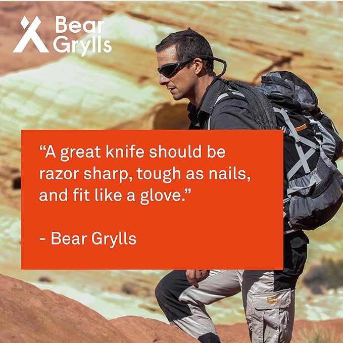 Bear Grylls Ultimate Folding Knife – 3.6" Stainless Steel EDC Survival Knife with Sheath