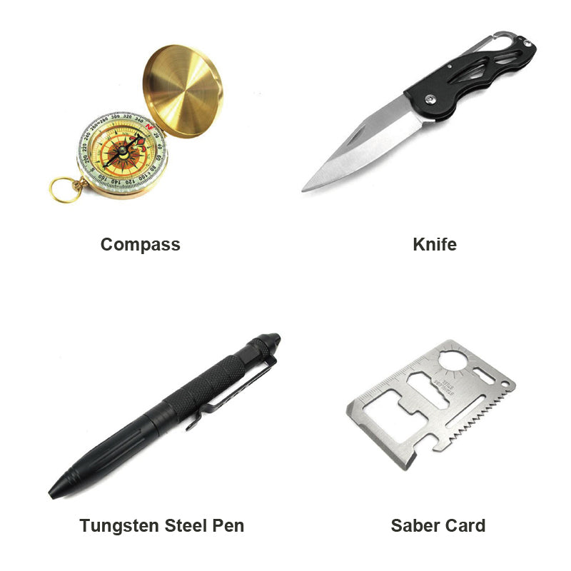 SurvivorPro Outdoor Camping Survival Kit | 8-in-1 Survival Set