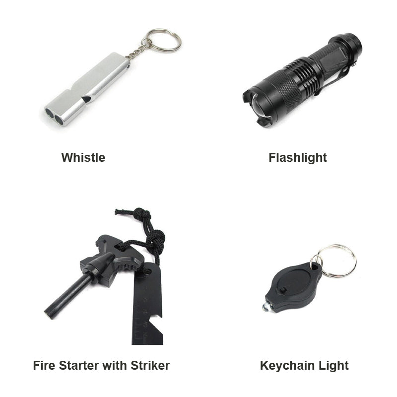 SurvivorPro Outdoor Camping Survival Kit | 8-in-1 Survival Set